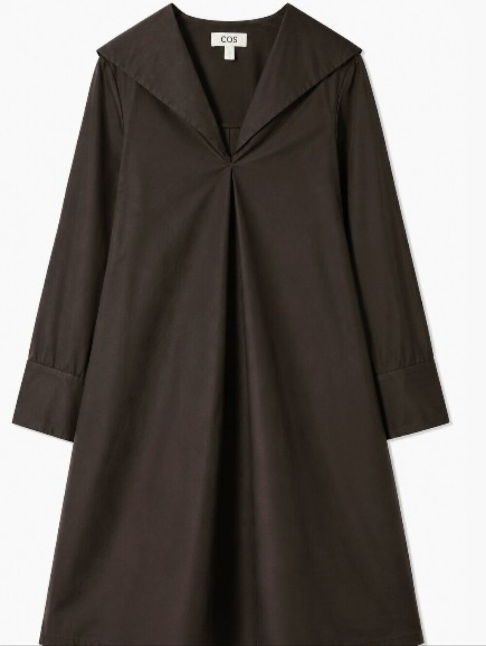 COS Dark Brown Long Sleeve A-Line Dress